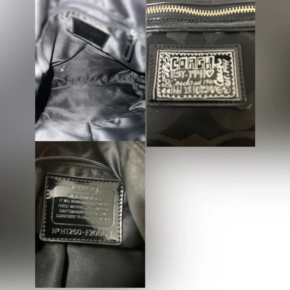 Coach F20064 Black Hobo Bag with Signature Style